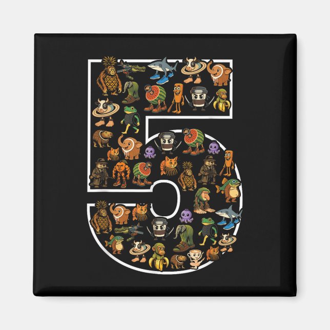 Íman Brainrot Italiano Aniversário De 5 Anos Meninos 5 (Frente)