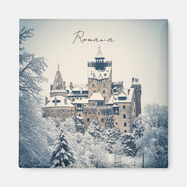 Íman Bran Castle Romênia Winter (Frente)