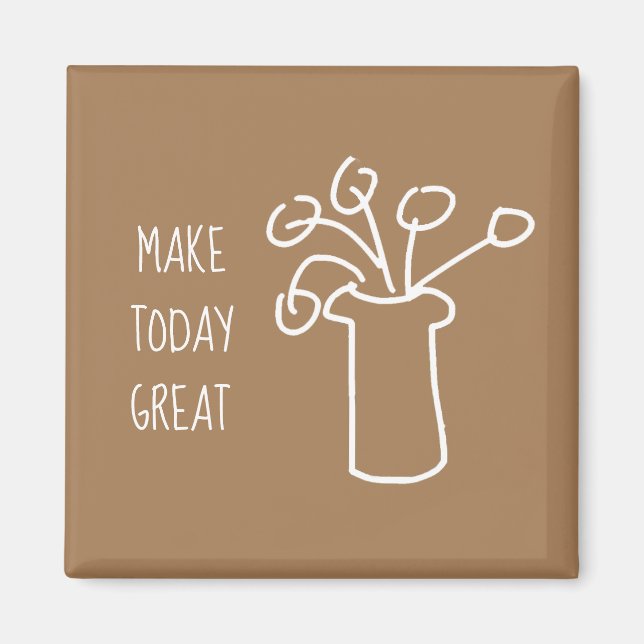 Íman Branca de flor moderna simples (Frente)