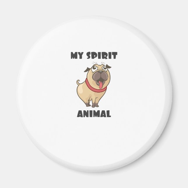 Íman branco-animal-espirituoso-cão (Frente)