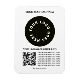 Íman Branco com código QR adicione seu próprio texto e 