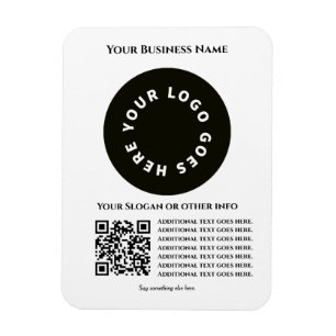 Íman Branco com código QR adicione seu próprio texto e