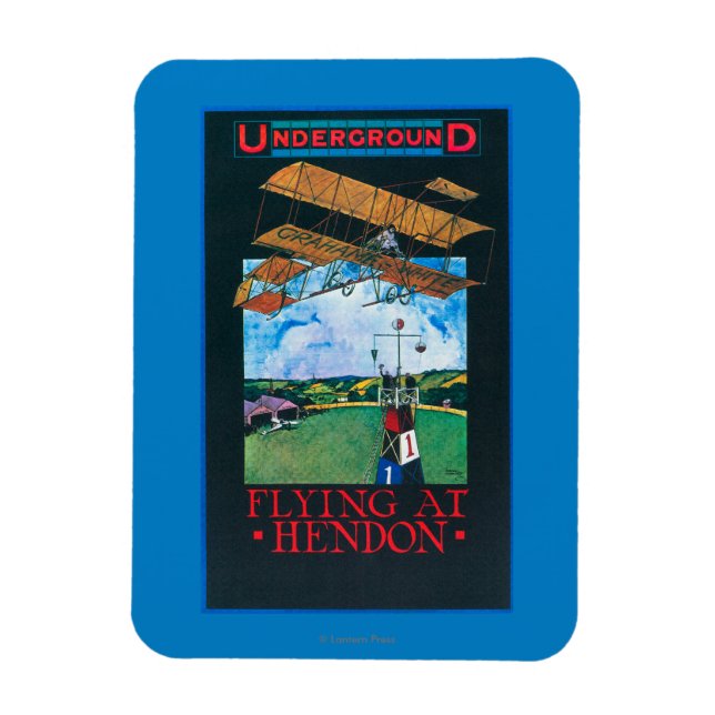 Íman Branco E Plano Sobre Poster de Aeródromo (Vertical)