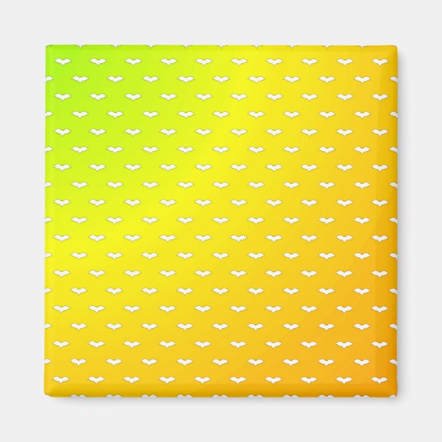 Íman Branco Pequeno Morcego Amarelo (Frente)