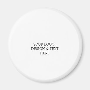 Íman Branco Personalizado – Seu Logotipo & Texto Aqui