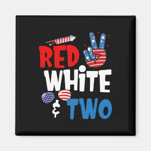 Íman Branco Vermelho E Dois Aniversário 4 De Julho Amer
