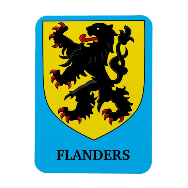 Íman Brasão de Armas de Flandres Leão Heraldico (Vertical)
