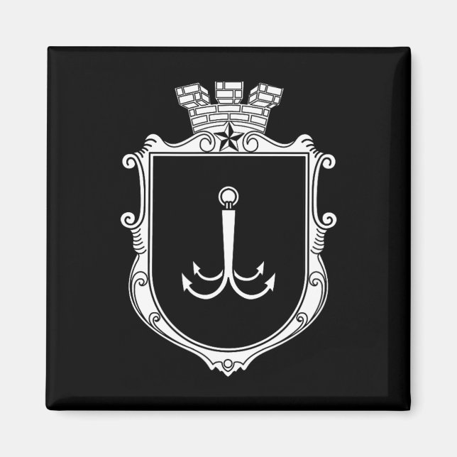 Íman Brasão de Armas de Odesa Odessa Ucrânia Bandeira U (Frente)