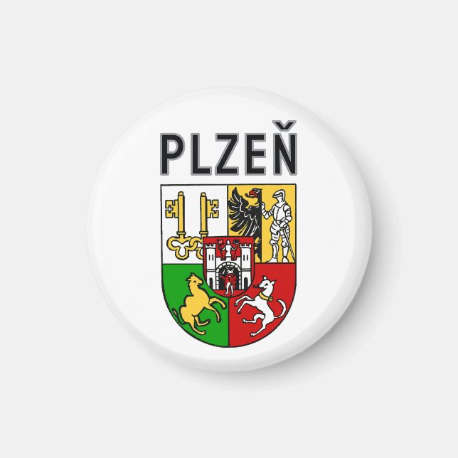 Íman Brasão de Armas de Plzeň, República Tcheca (Frente)