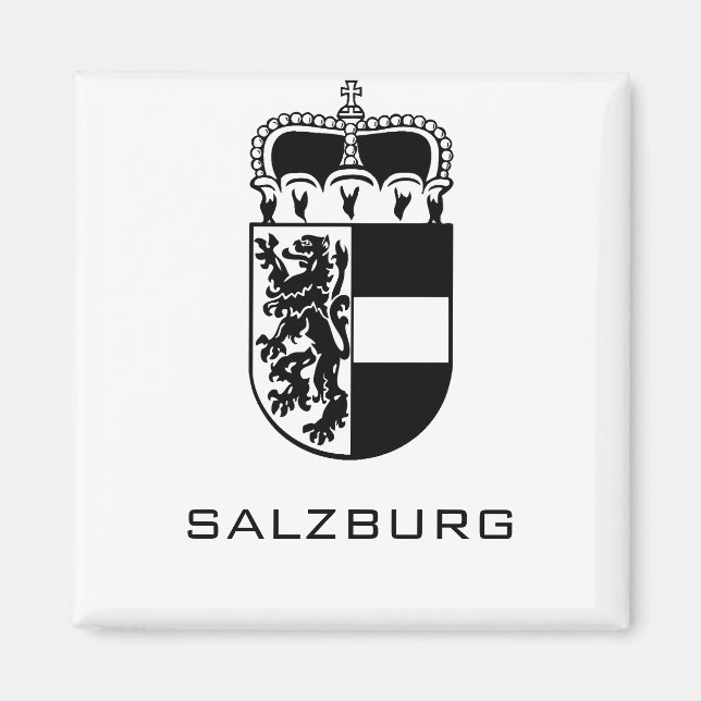 Íman Brasão de Armas de Salzburgo Arte Monocromática Re (Frente)