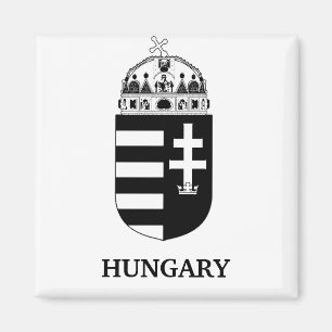 Íman Brasão de Armas Húngaro Arte Monocromática Contemp