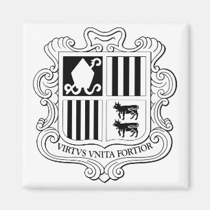 Íman Brasão de Armas Nacional de Andorra Arte Gráfica