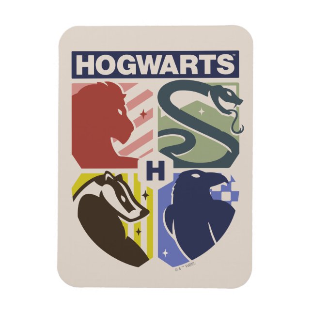 Íman Brasão Estampado Vintage HOGWARTS™ (Vertical)