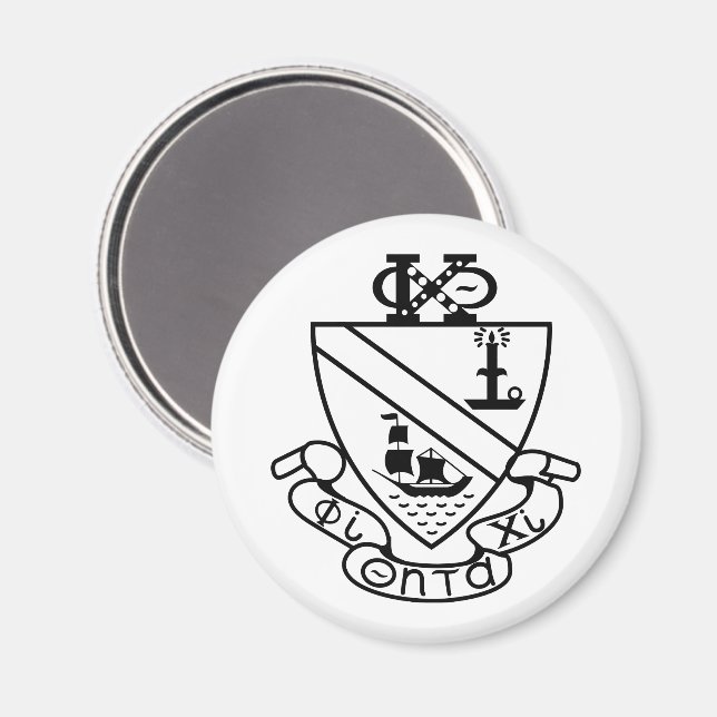 Íman Brasão Phi Chi Theta | P&B (Front/Back)