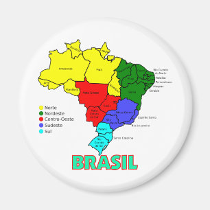 Íman Brasil. Regiões na cor