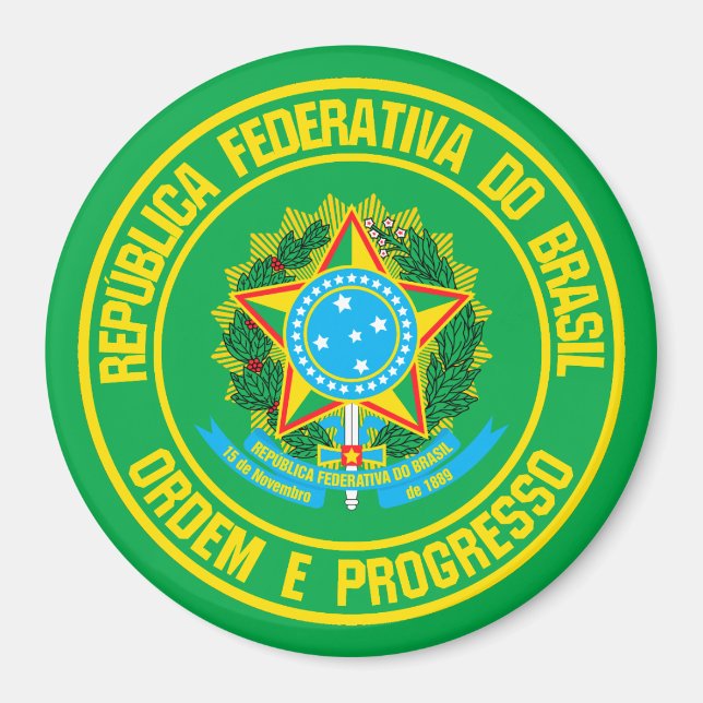 Íman Brasil Round Emblem (Frente)