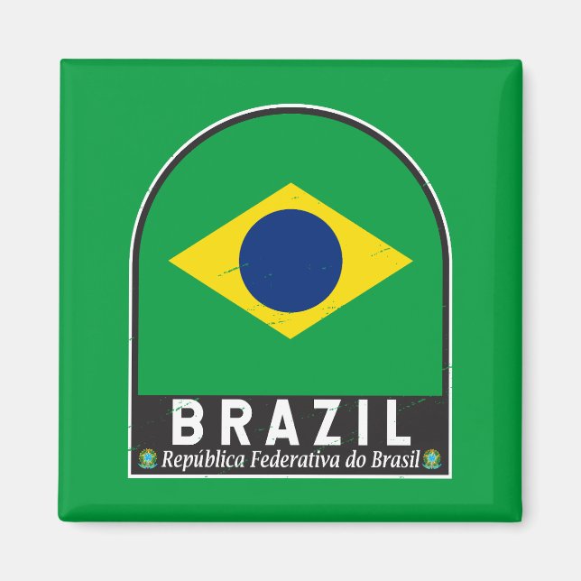 Íman Brasil Sinalizador Emblem Vintage (Frente)