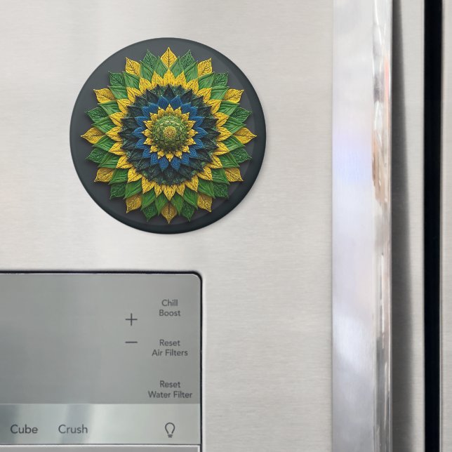 Íman Brazilian Leaf Mandala - Refrigerator Magnet (In Situ (Fridge))