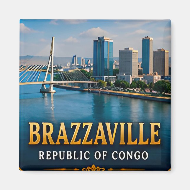 Íman Brazzaville Rio Congo e Vibrante Vida Urbana (Frente)