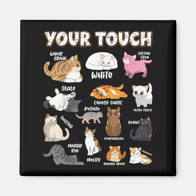 Íman Bread Cats Variety Punny Cartoon Kitty Design  (Frente)