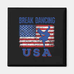Íman Break Dançando Bandeira Americana Quebrando Hip Do