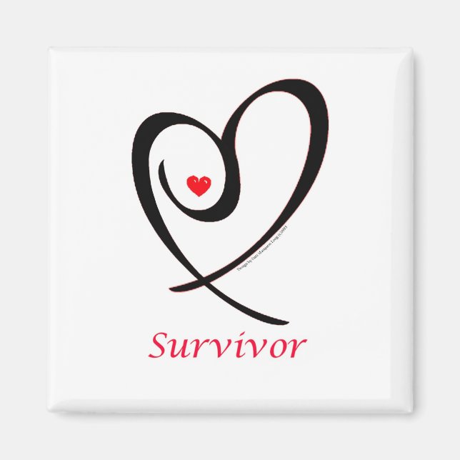 Íman Breast Cancer Survivor logo by 3x artist (Frente)
