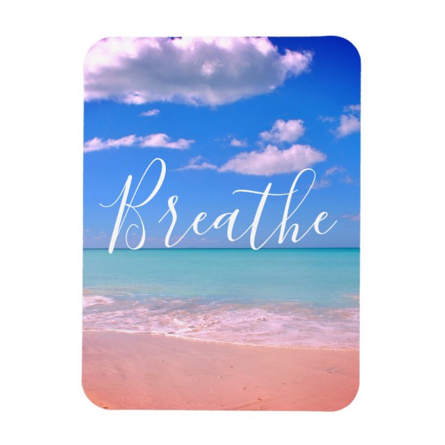 Íman Breathe | Beachy, Ocean Motivational Magnet (Vertical)