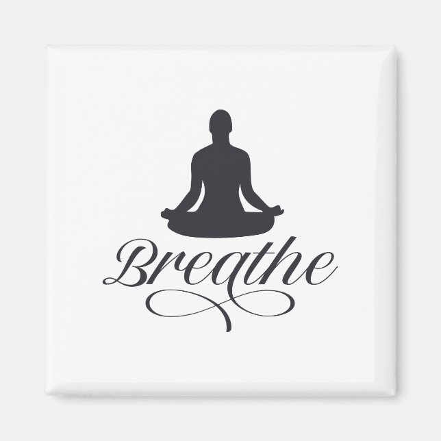 Íman Breathe Yoga Pose Silhouette (Frente)