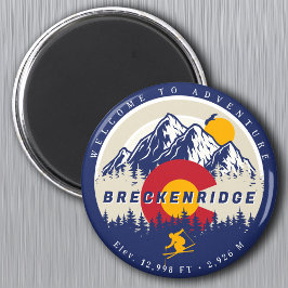 Íman Breckenridge Colorado Flag Mountain Souvenir