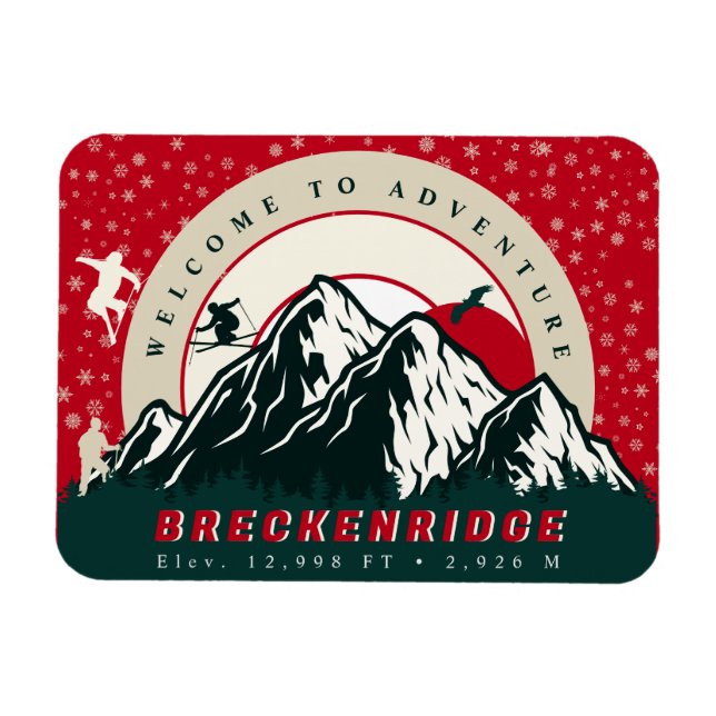 Íman Breckenridge Colorado Flag Mountain Souvenir (Horizontal)