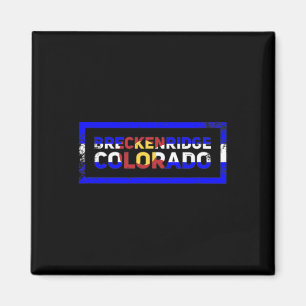 Íman Breckenridge Estado do Colorado Flag Retro Mountai