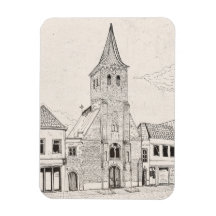Breda Dutch Vintage Architecture Sketch Art