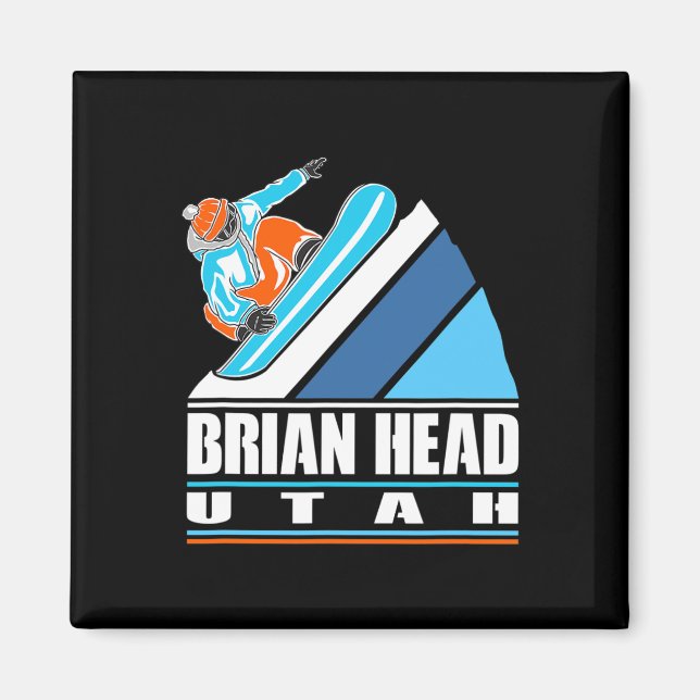 Íman Brian Head Utah - Vintage Snowboarder (Frente)