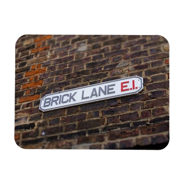 Íman Brick Lane - Street Sign - London - Magnet (Horizontal)