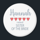 Íman Bridal e Festa de casamento 5 Irmã do Coração da N<br><div class="desc">Os membros do partido nobre e da festa de casamento sentir-se-ão amados e apreciados com um presente de "cinco corações" feito especialmente para eles. O amor é o que ele quer. Quer seja um casamento em casa ou um casamento de destino, os itens personalizados vão certamente trazer sorrisos ao longo...</div>