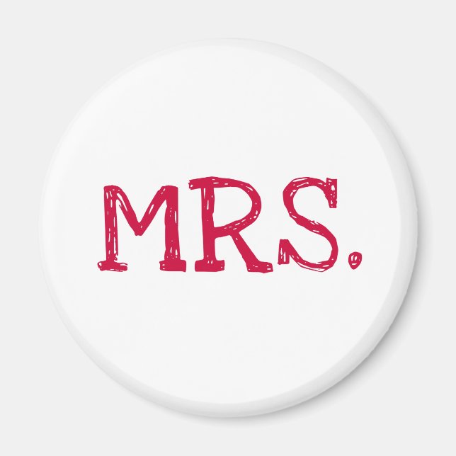 Íman Bride Red Text Sra. (Frente)