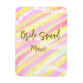 Íman Bride squad golden pastel pink colorful glitter br