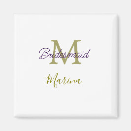 Íman Bride tribe monogram bridal shower simple golden p