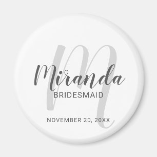 Íman Bridesmaid Personalizado de Script Moderno