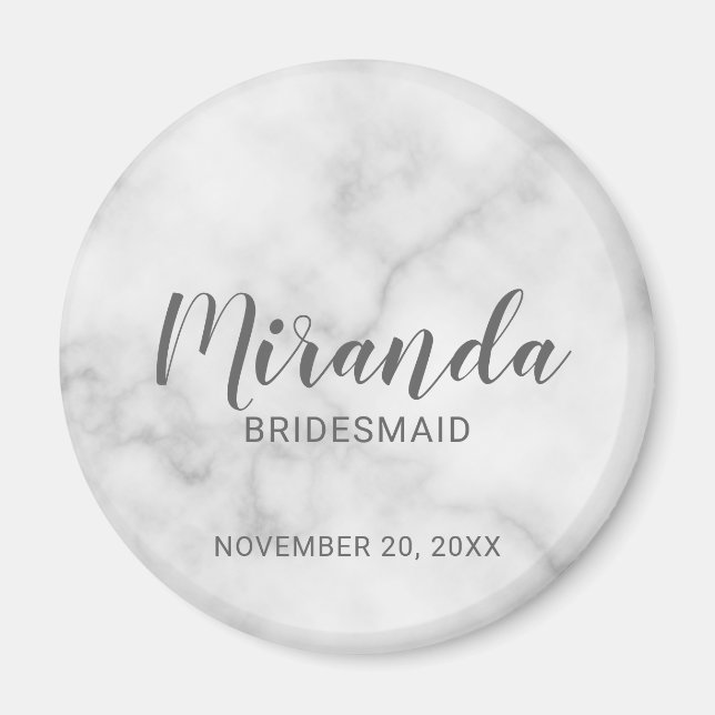 Íman Bridesmaid Personalizado de Script Moderno (Frente)