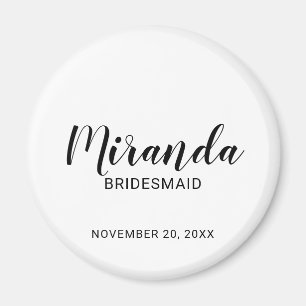 Íman Bridesmaid Personalizado de Script Moderno