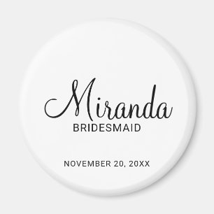 Íman Bridesmaid Personalizado de Script Moderno