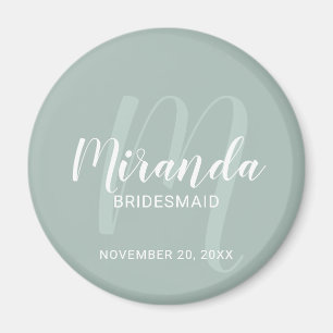 Íman Bridesmaid Personalizado de Script Moderno