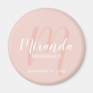 Íman Bridesmaid Personalizado de Script Moderno