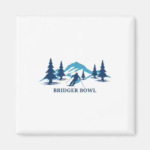 Íman Bridger Bowl Montana Ski Resort Skiier _1