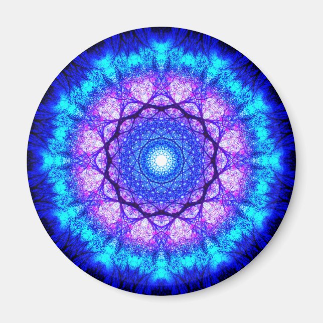 Íman Bright Blue e Purple Mandala (Frente)