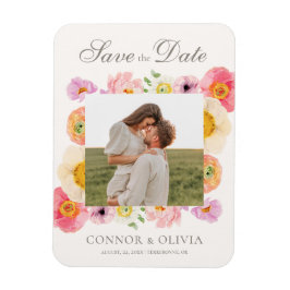 Íman Bright Floral Save the Date Magnet