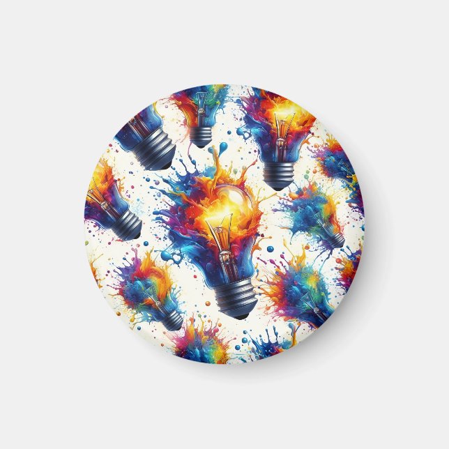Íman Bright Ideas – Colorful Light Bulb Pattern with Ab (Frente)