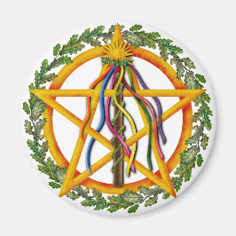 Íman Bright Maypole Beltane Sun Pentacle Pagan Holiday