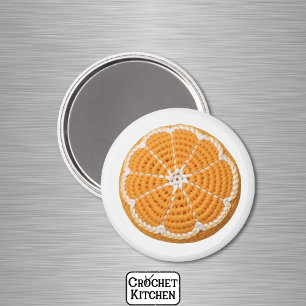 Íman Bright Modern Mínimo Crochet Laranja Fresco